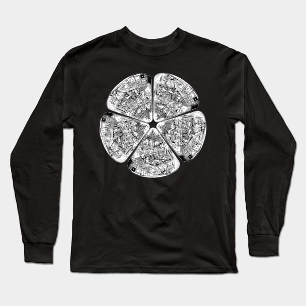 Space Ship Flower Long Sleeve T-Shirt by PabloPKasso